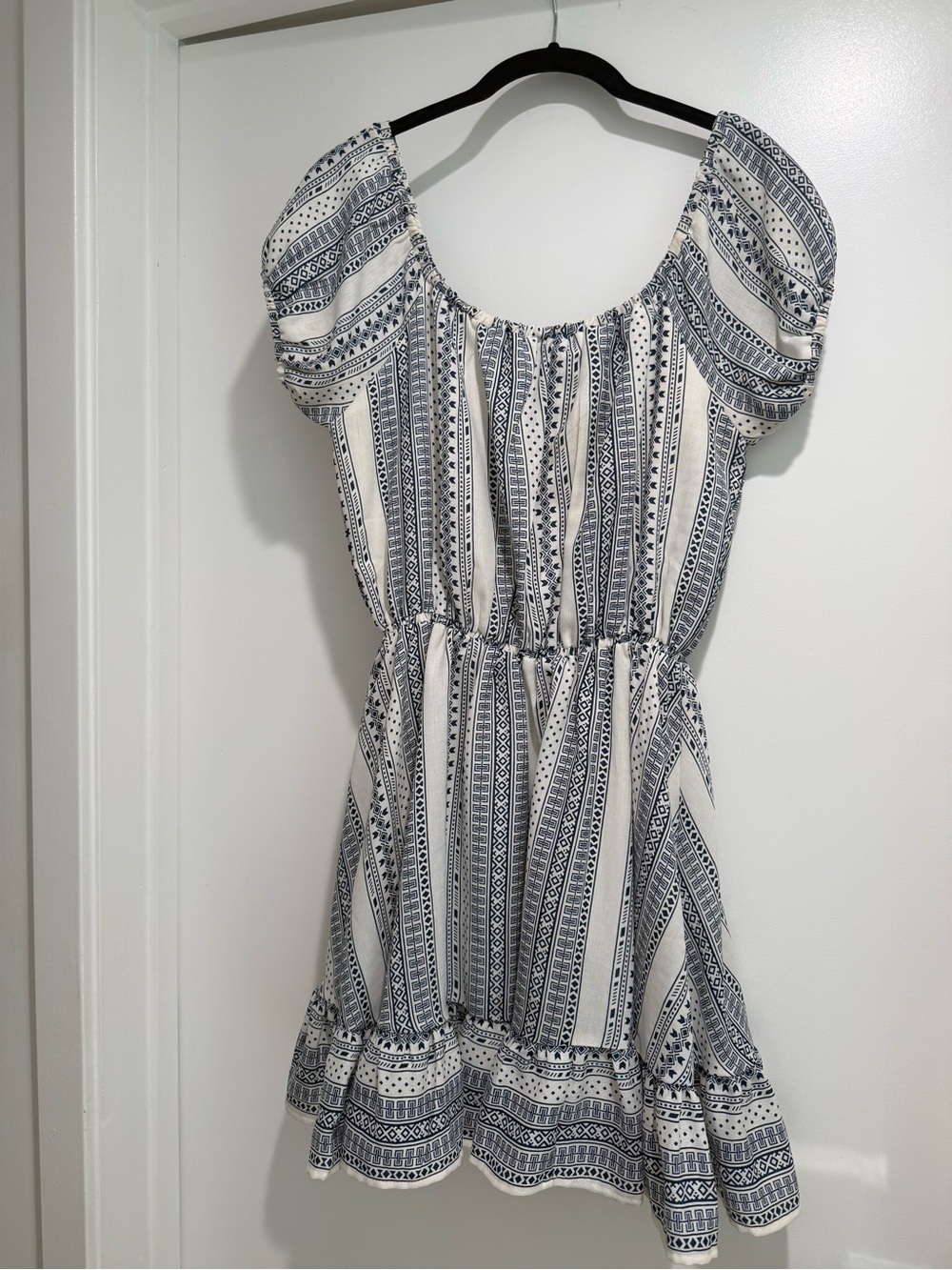Lucca Blue & White Patterned Summer Dress
